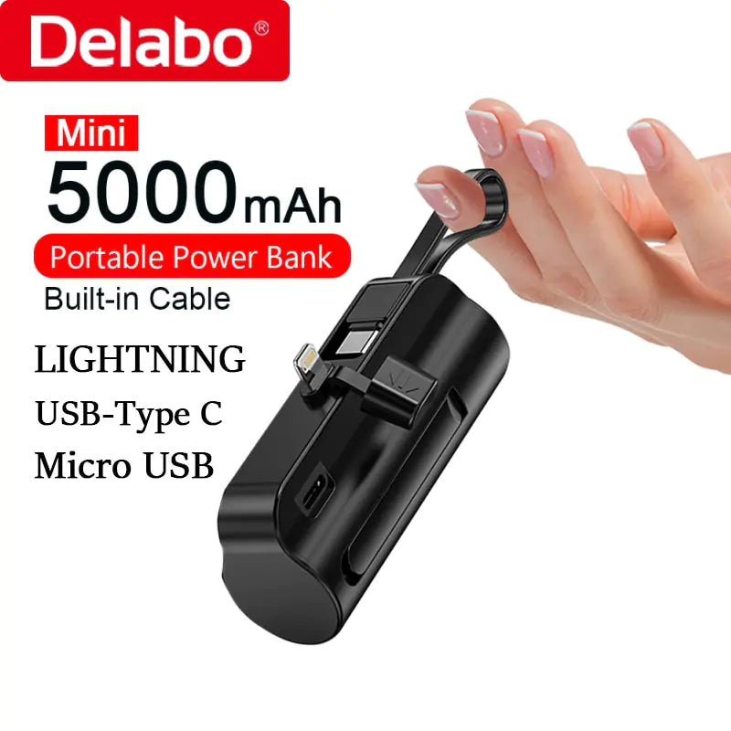 Portable Mini Power Bank Type C